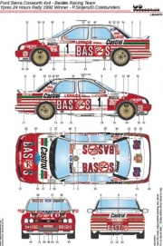 [사전 예약] 24075 1/24 Ford Sierra Cosworth 4x4 - Bastos Racing Team - Ypres 24 Hours Rally 1992 Winner - P.Snij