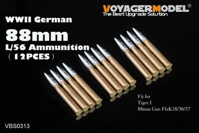VBS0313 1/35 WWII German 88mm L/56 Ammunition（12PCES）(For All)