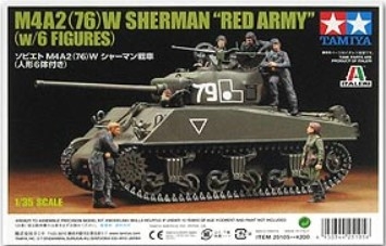 [사전 예약] 25105 1/35 M4A2(76)W Sherman `Red Army` w/6 Figures Tamiya