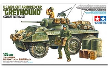 [사전 예약] 25196 1/35 US M8 Light Armored Car 'Greyhound' w/Combat Patrol Set Tamiya
