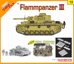 [주문시 바로 입고] BD9113 1/35 Flammpanzer III with value-added Magic Tracks and bonus German Sturmpionier figure set (Orange)
