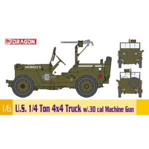 BD75050 1/6 U.S. 1/4 Ton 4x4 Truck w/.30 cal Machine Gun