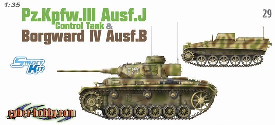 BD6510 1/35 Panzer III Ausf.J Contorl Tank & Borgward IV Ausf.B