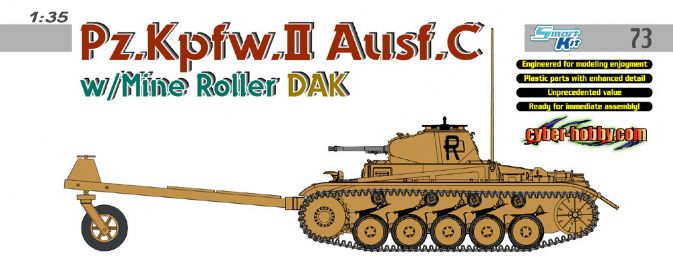 BD6752 1/35 Pz.Kpfw.II Ausf.C w/Mine Roller DAK