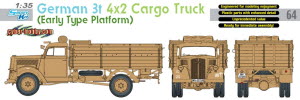 BD6716 1/35 German 3t 4x2 Cargo Truck (Early Type Platform)-White Box