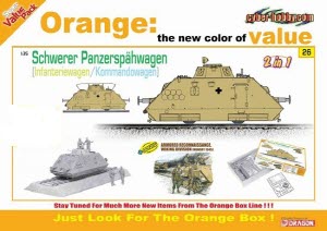 BD9126 1/35 Schwerer Panzerspahwagen Kommandowagen / Infanteriewagen (2 in 1) + Armored Reconnaissance Figure Set (Orange)