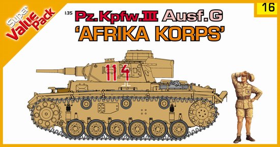 BD9116 1/35 Pz.Kpfw.III Ausf. G ''Afrika Korps'' With bonus German figure set ''Deutsche Afrika Korps'' brake cooling air-intake cover smoke candle rack photo-etched parts