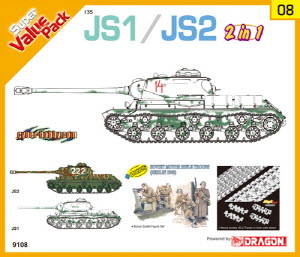 BD9108 1/35 JS1 / JS2 (2 in 1) with bonus Soviet Rifle Troops and Magic Tracks - Super Value Pack 8