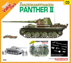BD9103 1/35 Panzer kampfwagen Panther II with OVM set and German Volkssturm Berlin 1945 Figures Set - Super Value Pack 3