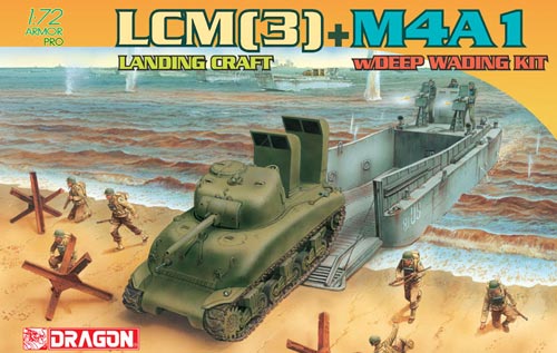 BD7360 1/72 LCM(3) Landing Craft + M4A1 w/Deep Wading Kit ~ Armor Pro Series