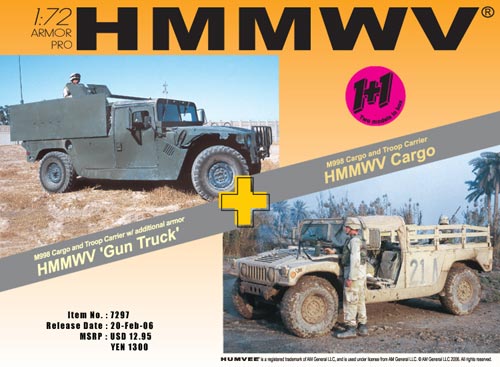 BD7297 1/72 HMMWV ''Gun Truck'' and HMMWV Cargo