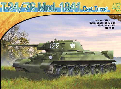 BD7262 1/72 T-34/76 Mod. 1941 w/new cast turret