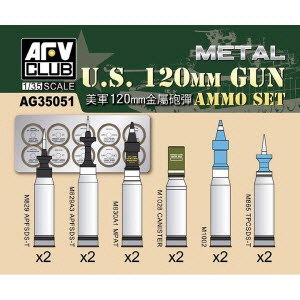 [주문시 바로 입고] BFAG35051 1/35 120mm Ammo set - Aluminum -M1a1,M1A2,K1A1,K1A2,K2, Leopard 2용 포탄