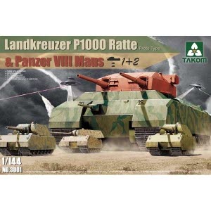 BT3001 1/144 WWII Heavy Battle Tank Landkreuzer P1000 Ratte(Proto Type)&Panzer VIII Maus