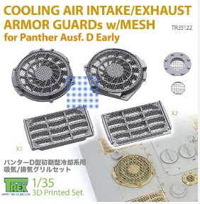 TR35122 1/35 Cooling Air Intake/Exhaust Armor Guards w/Mesh for Panther Ausf.D Early
