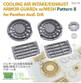 TR35124 1/35 Cooling Air Intake/Exhaust Armor Guards w/Mesh Pattern B for Panther Ausf.D/A