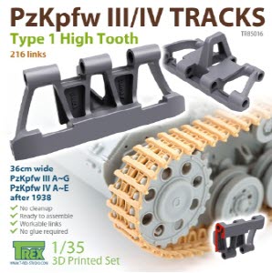 TR85016 1/35 PzKpfw.III/IV Tracks Type 1 High Tooth
