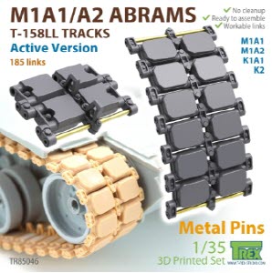 TR85046 1/35 M1A1/A2 Abrams T-158LL Tracks Active Version (metal pins)