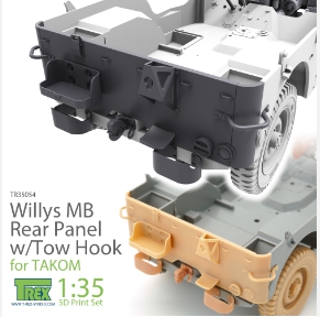 TR35054 1/35 Willys MB Rear Panel w/Tow Hook Set for TAKOM