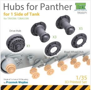 TR35071 1/35 Panther Hubs Set (for 1 side of tank) for TAKOM/DRAGON