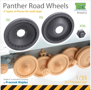 TR35072 1/35 Panther Road Wheels Set (2 types, 6 pieces for each type)