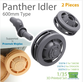 TR35074-1 1/35 Panther Idler 600mm Type (2 pieces) for TAKOM