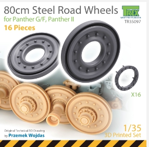 TR35097 1/35 80cm Steel Road Wheel for Panther (16 pieces)