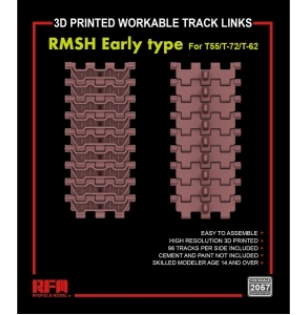 [주문시 바로 입고] CRM2057 1/35 RMSH Early type workable track links for T55/T-72/T-62 (3D printed)
