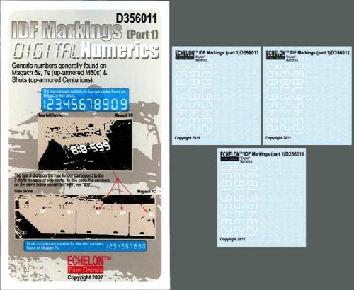 D356011 1/35 IDF Markings (Part1) Digital Numerics