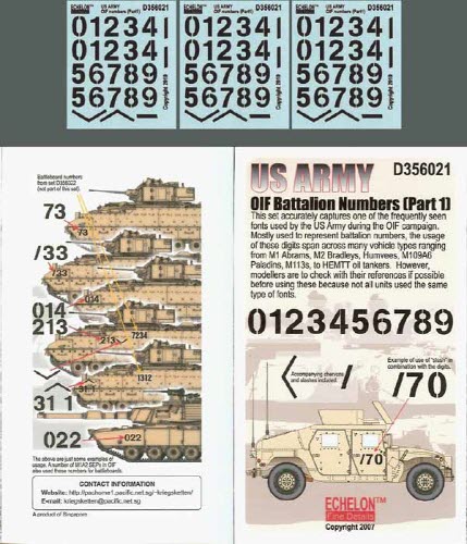 D356021 1/35 US ARMY OIF Battalion Numbers (Part 1)