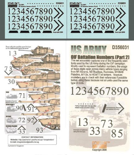 D356031 1/35 US ARMY OIF Battalion Numbers (Part 2)