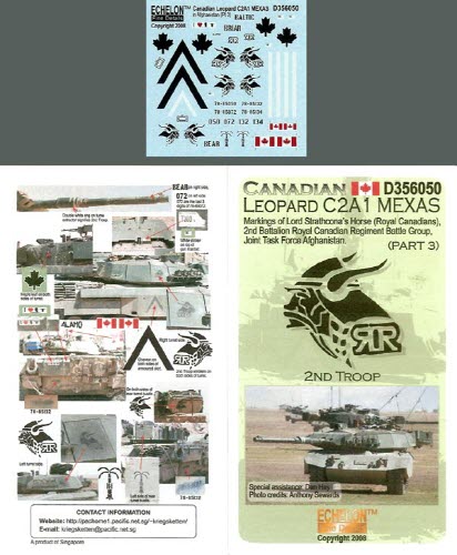 D356050 1/35 Canadian Leopard C2A1 MEXAS markings (Pt3)