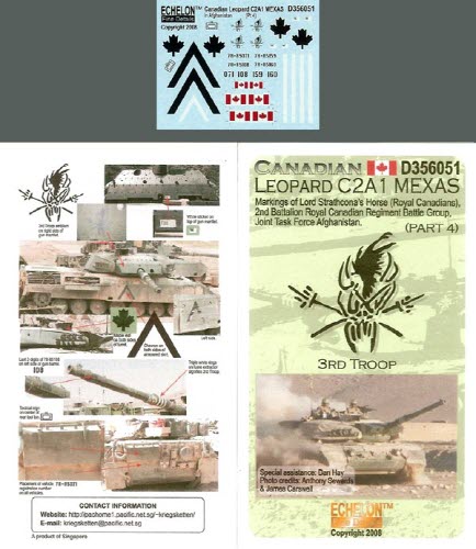 D356051 1/35 Canadian Leopard C2A1 MEXAS markings (Pt4)