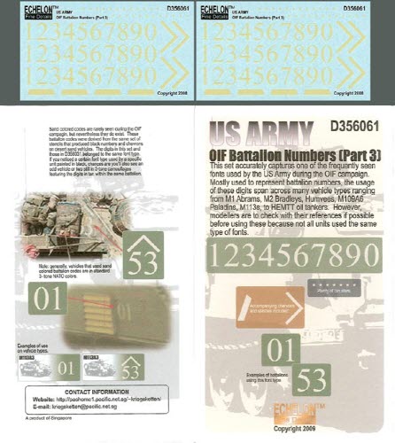 D356061 1/35 US ARMY OIF Battalion Numbers (Part 3)