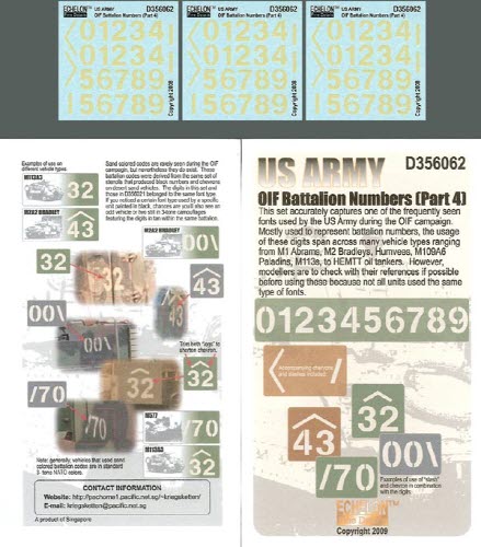 D356062 1/35 US ARMY OIF Battalion Numbers (Part 4)