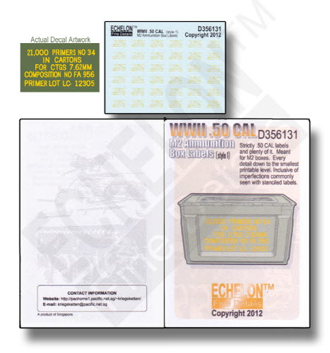 D356131 1/35 WWII .50 CAL ammo box labels (1)