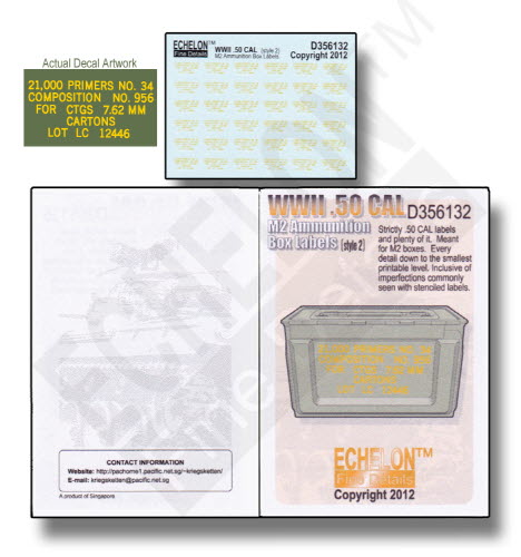 D356132 1/35 WWII .50 CAL ammo box labels (2)