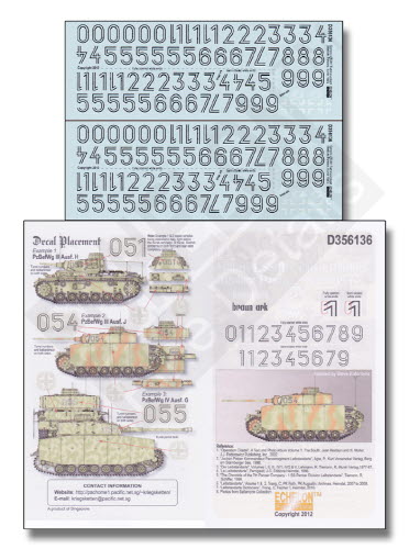 D356136 1/35 Generic LSSAH Turret Numbers for Medium Panzers - Kursk 1943