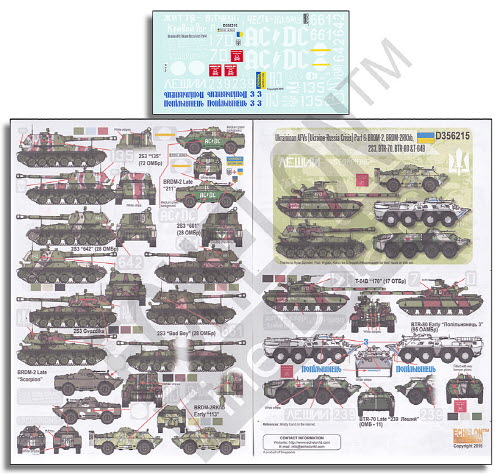 [사전 예약 ~11/30일] D356215 1/35 Ukrainian AFVs (Ukraine-Russia Crisis) Pt 6: BRDM-2 BRDM-2RKhb 2S3 BTR-70 BTR-80 & T-64