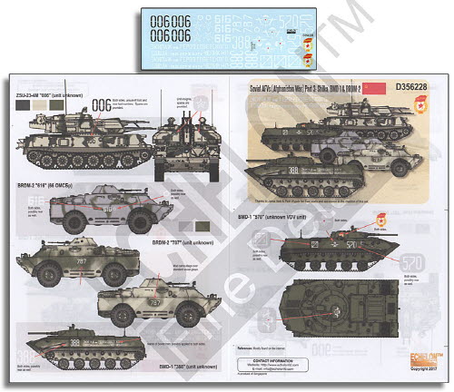 D356228 1/35 Soviet AFVs (Afghanistan War) Pt 3: Shilka BMD-1 & BRDM-2