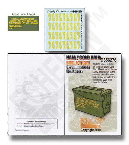 D356276 1/35 NAM / Cold War ERA .50 CAL M2 ammo box labels