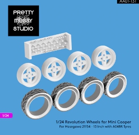 1/24 AA01-13T 1/24 Revolution Wheels and Tyres 13 inch set with A048R Tyres
