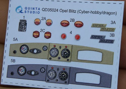 [사전 예약 ~9/26일] QD35024 1/35 Opel Blitz 3D-Printed & coloured Interior on decal paper (Cyber-hobby/Dragon)