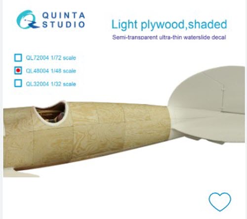 [사전 예약 ~9/26일] QL48004 1/48 Light plywood, shaded