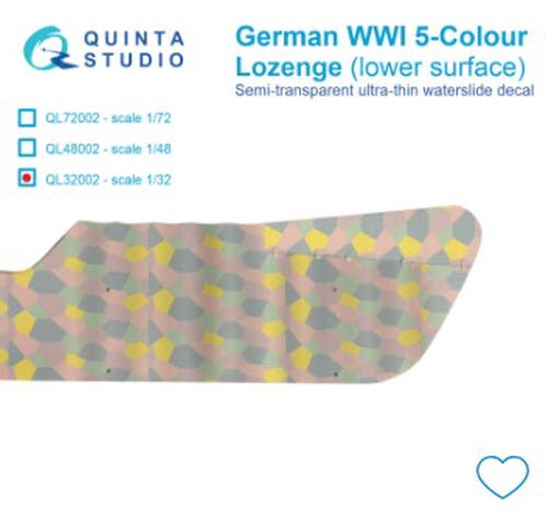 [사전 예약 ~12/8일] QL32002 1/32 German WWI 5-Colour Lozenge (lower surface)