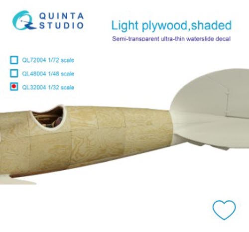 [사전 예약 ~12/8일] QL32004 1/32 Light plywood, shaded