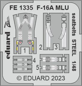 FE1335 1/48 F-16A MLU seatbelts STEEL 1/48 KINETIC