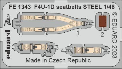 FE1343 1/48 F4U-1D seatbelts STEEL 1/48 HOBBY BOSS