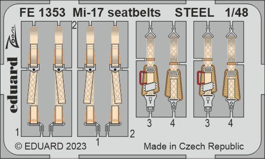 FE1353 1/48 Mi-17 seatbelts STEEL 1/48 AMK