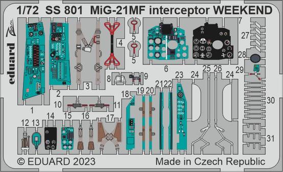 SS801 1/72 MiG-21MF interceptor WEEKEND 1/72 EDUARD